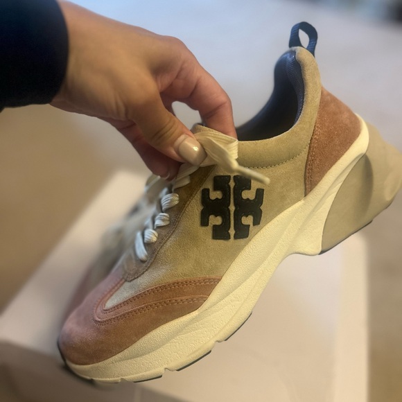 Tory Burch Beige and Brown Sneakers - Picture 4 of 6